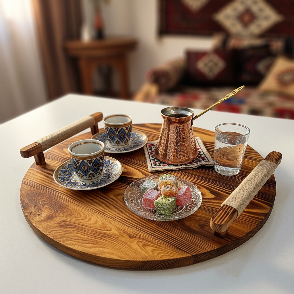 Wood Tray Round 45 cm