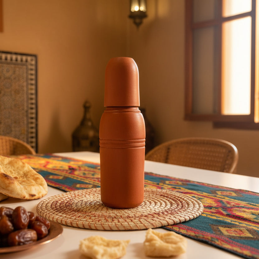 Oxygenate Alkaline Clay Water Bottle ( Olla ) with Cup  1000ml